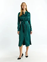 Dámské saténové šaty Bottle 1210-009 zelené - Monnari