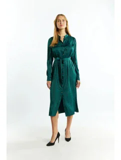 Dámské saténové šaty Bottle 1210-009 zelené - Monnari