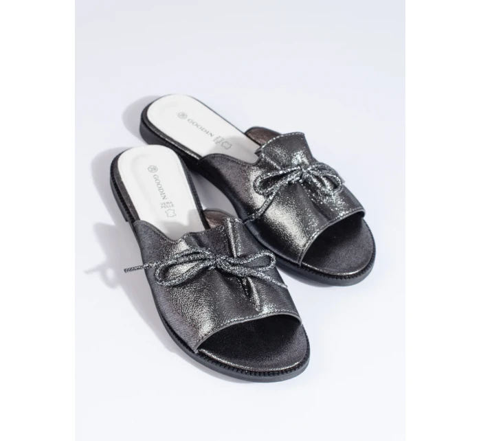 Moderní nazouváky dámské stříbrné bez podpatku Moderní nazouváky dámské stříbrné bez podpatku