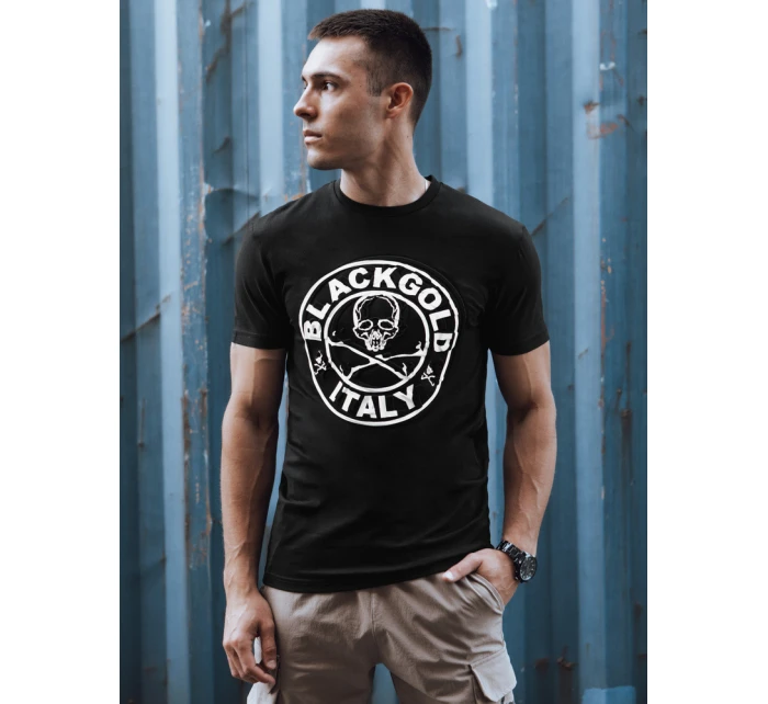 Pánské tričko s potiskem černé FashionStreet RX5584