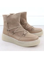 Dámské béžové kožené boty Filippo DBT7162