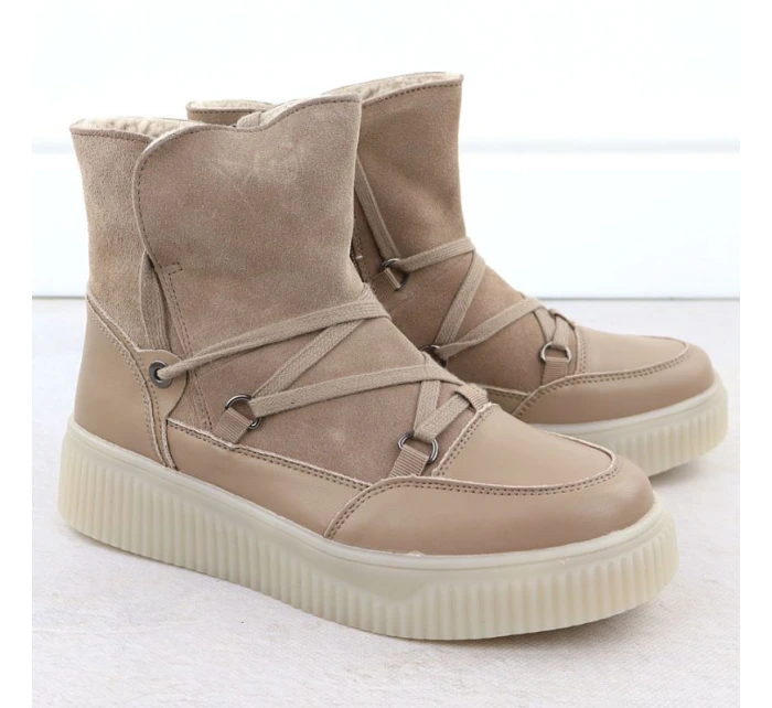 Dámské béžové kožené boty Filippo DBT7162