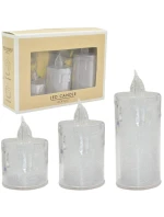 SADA 3 DEKORATIVNÍCH LED SVÍČEK TEPLÁ BÍLÁ