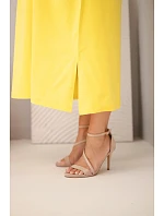 Dámské bavlněné šaty Plus Size s výstřihem do V žlutá Dámské bavlněné šaty Plus Size s výstřihem do V žlutá