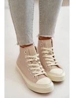 Dámské Tenisky Z Eko Kůže Béžové Big Star OO274934 Dámské Tenisky Z Eko Kůže Béžové Big Star OO274934