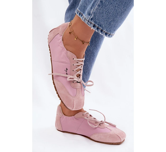 Semišové Nízké Dámské Tenisky Big Star model 22095384 Růžové - Big Star Shoes