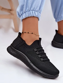 Materiálové Vkládací Sportovní Dámské Boty Černé Olive