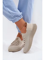 Materiálové model 22130421 Sportovní Boty Dámské Béžové Olive - Boto