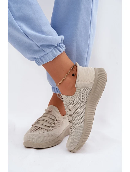 Materiálové model 22130421 Sportovní Boty Dámské Béžové Olive - Boto Materiálové model 22130421 Sportovní Boty Dámské Béžové Olive - Boto