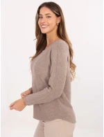 Sweter IT SW model 21480256 ciemny bezowy - FPrice Sweter IT SW model 21480256 ciemny bezowy - FPrice