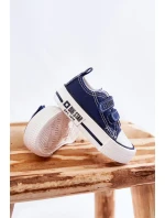 Dětské látkové tenisky se suchým zipem BIG STAR KK374075 Námořnická modrá
