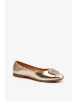 Dámské baleríny z eko kůže se zlatým zdobením model 21106956 - Kesi