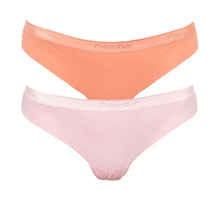 Tanga 2pcs QD3695E-CDJ oranžovorůžová - Calvin Klein