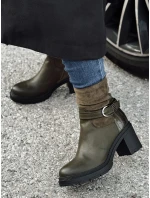 Dámské boty NOIRSTEP na podpatku zelené Dstreet ZY0525