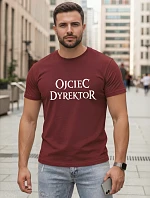 Pánské klasické tričko s nápisem bavlna vínové FashionStreet NX5144R