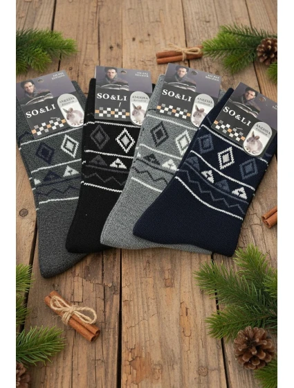 SO&LI ponožky model 21817932 Angora pánské 3946 - WiK SO&LI ponožky model 21817932 Angora pánské 3946 - WiK