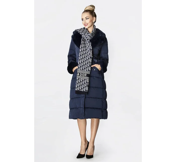 DŁUGA KURTKA ZIMOWA Z  GRANATOWA model 21243013 - Ann Gissy