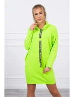 Zelené neonové šaty v barvě kravaty Zelené neonové šaty v barvě kravaty