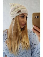 Fleecová čepice Patrycja K254 žlutá+béžová