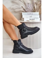 Kotníkové Boty Zateplené Na Zip Big Star OO274A128 Černé Kotníkové Boty Zateplené Na Zip Big Star OO274A128 Černé