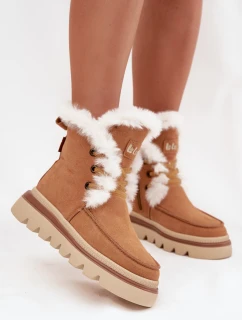 Dámské zimní boty z přírodního semiše Lee Cooper LCJ-25-01-3738 Camel