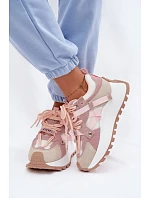 Tenisky na platformě z přírodního semiše model 22095134 růžové - Goe