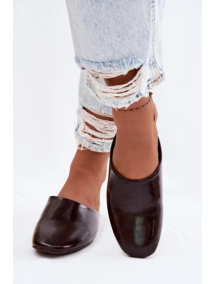 Dámské z Kůže Ploché Čokoládové model 22102956 - Boto