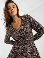Sukienka model 21110892 czarno beżowy - FPrice Sukienka model 21110892 czarno beżowy - FPrice