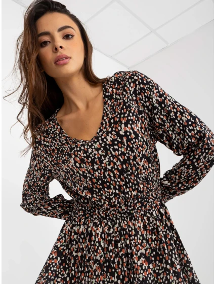 Sukienka model 21110892 czarno beżowy - FPrice Sukienka model 21110892 czarno beżowy - FPrice