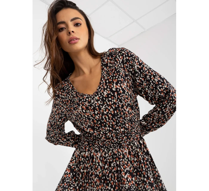 Sukienka model 21110892 czarno beżowy - FPrice Sukienka model 21110892 czarno beżowy - FPrice