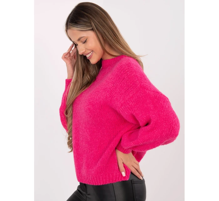 Sweter MI SW model 21801845 fuksjowy - FPrice Sweter MI SW model 21801845 fuksjowy - FPrice