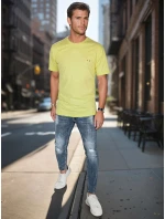 Pánské tričko s výšivkou žluté FashionStreet RX5636 Pánské tričko s výšivkou žluté FashionStreet RX5636