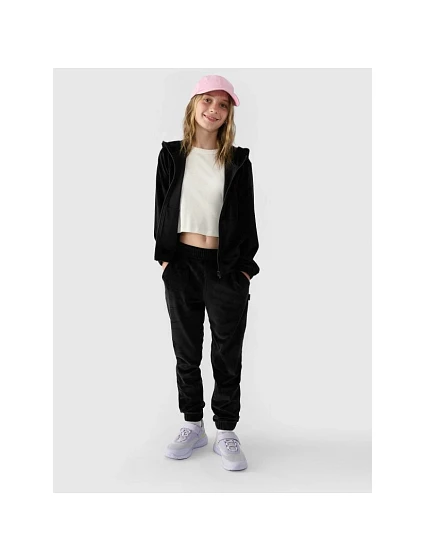 Dívčí velurová mikina s kapucí Junior model 21907483 - 4F Dívčí velurová mikina s kapucí Junior model 21907483 - 4F