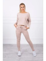 Souprava s oversize halenkou béžové barvy