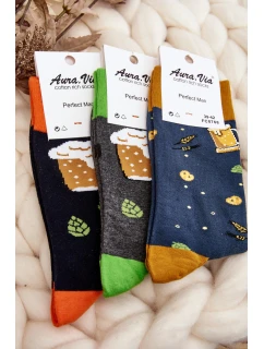 Mužské ponožky s pivními vzory černé