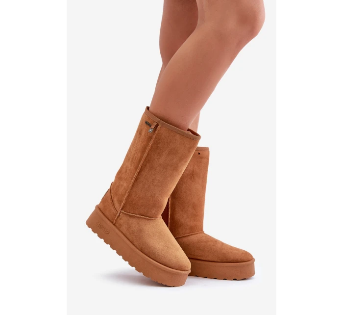 Vysoké Sněhové Boty Na Platformě Big Star model 21679161 Camel - Big Star Shoes