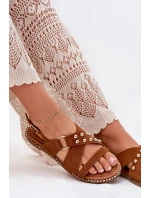 Dámské Sandály Na Plochém Podpatku Se Zlatými model 21702286 - Boto Dámské Sandály Na Plochém Podpatku Se Zlatými model 21702286 - Boto