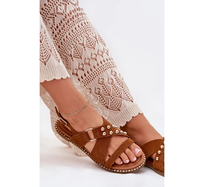 Dámské Sandály Na Plochém Podpatku Se Zlatými model 21702286 - Boto Dámské Sandály Na Plochém Podpatku Se Zlatými model 21702286 - Boto