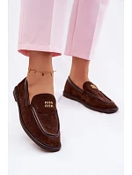 Dámské ploché mokasíny model 22100012 Čokoládové - VINCEZA
