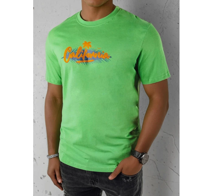 Pánské zelené tričko s potiskem Dstreet RX5373 Pánské zelené tričko s potiskem Dstreet RX5373