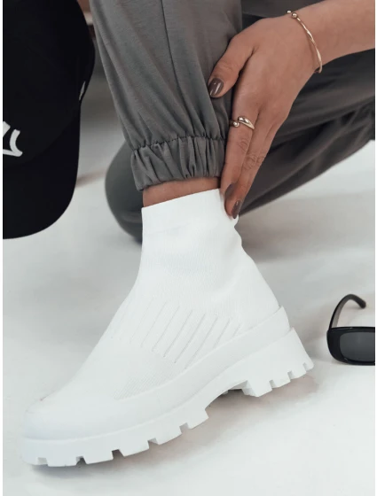 Dámské ponožkové boty ORCE white FashionStreet ZY0472 Dámské ponožkové boty ORCE white FashionStreet ZY0472