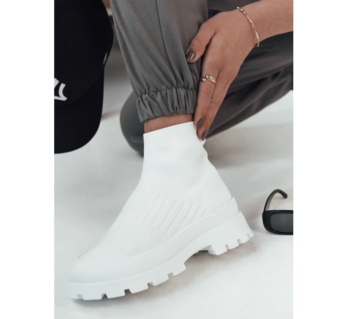 Dámské ponožkové boty ORCE white FashionStreet ZY0472 Dámské ponožkové boty ORCE white FashionStreet ZY0472