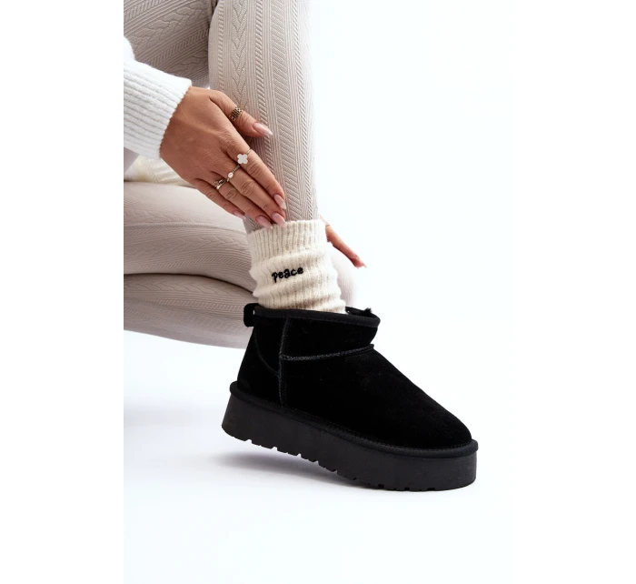 Módní semišové nízké sněhule Černá Nucca Módní semišové nízké sněhule Černá Nucca