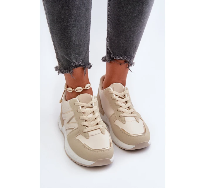 Dámské tenisky z ekokože béžové model 21657585 - Boto Dámské tenisky z ekokože béžové model 21657585 - Boto