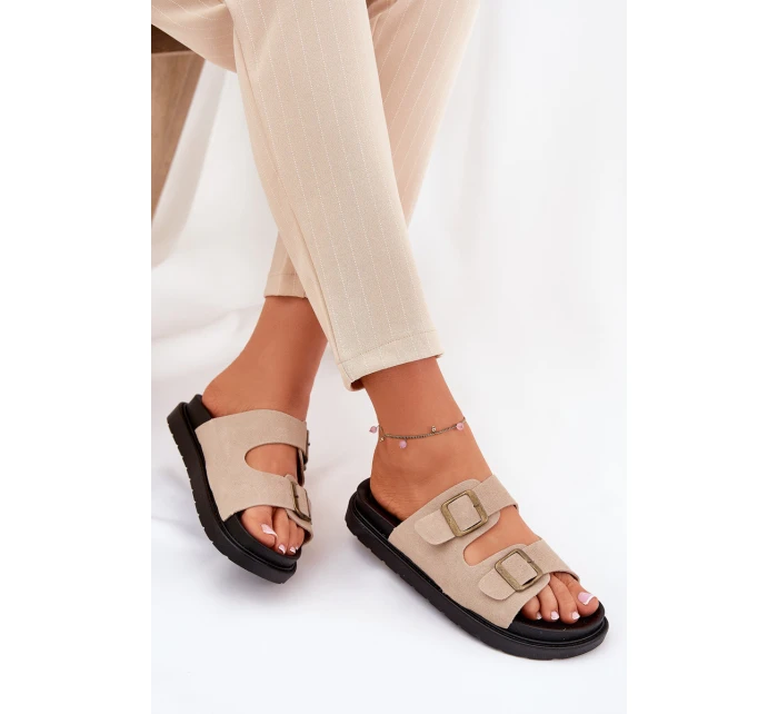 Dámské Sandály Na Platformě S Přezkami Béžové Simbes Dámské Sandály Na Platformě S Přezkami Béžové Simbes