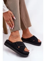 Dámské sandály na platformě s proplétanými pásky černé Rinasara