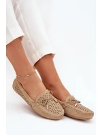 Dámské perforované mokasíny s ozdobou Kaydance – camel Dámské perforované mokasíny s ozdobou Kaydance – camel