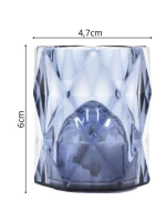 MINI LAMPA DEKORACYJNA 6 CM SZARA CIEPŁY BIAŁY 1 LED