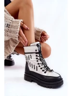 Dámské šněrovací sněhule Černobílé Sharmen