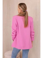 Sako s klopami elegantní model 20843831 tmavě růžová - Kesi Sako s klopami elegantní model 20843831 tmavě růžová - Kesi